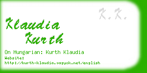 klaudia kurth business card